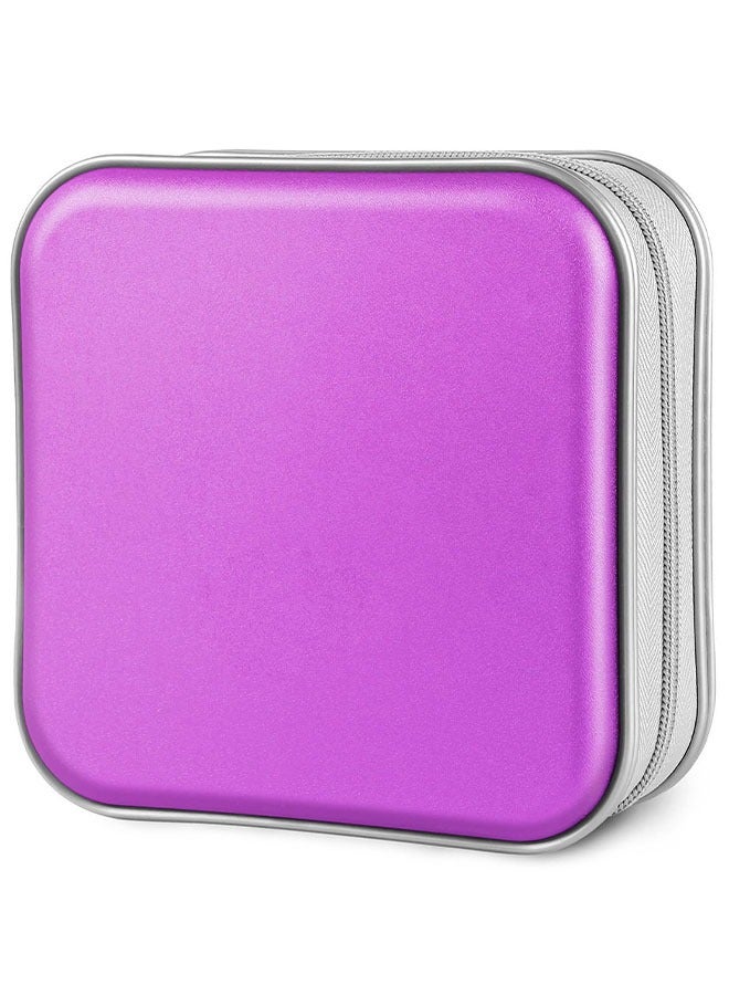 FLABOX 40 CD/DVD Sleeves Portable  Storage Organizer Scratch-Resistant Protective Cases (Purple)  - Image 1