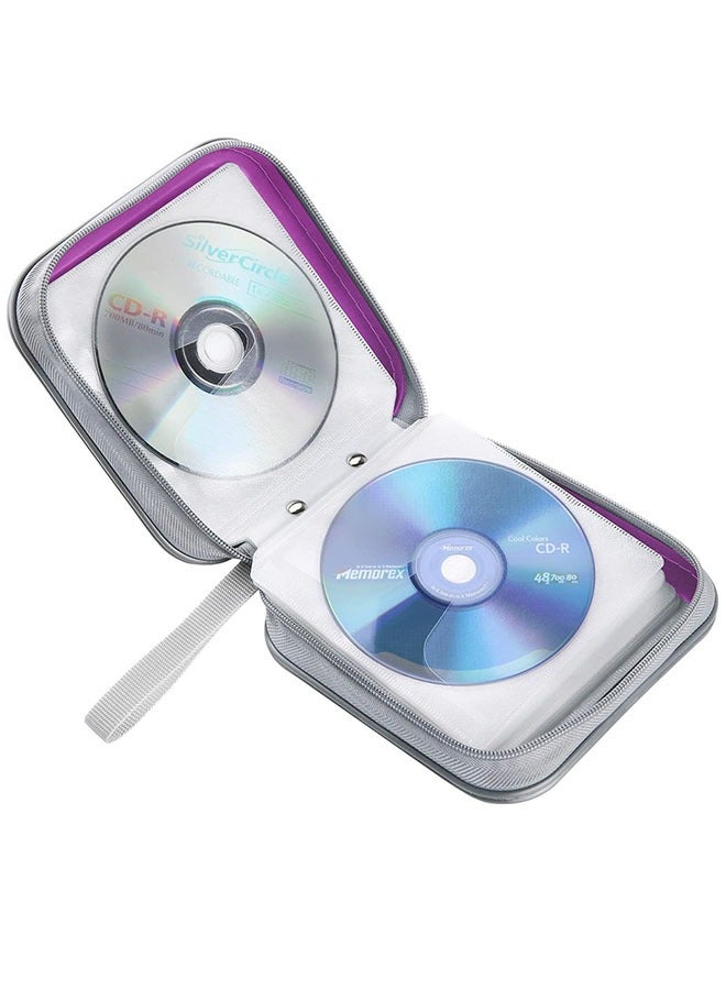 FLABOX 40 CD/DVD Sleeves Portable  Storage Organizer Scratch-Resistant Protective Cases (Purple)  - Image 5