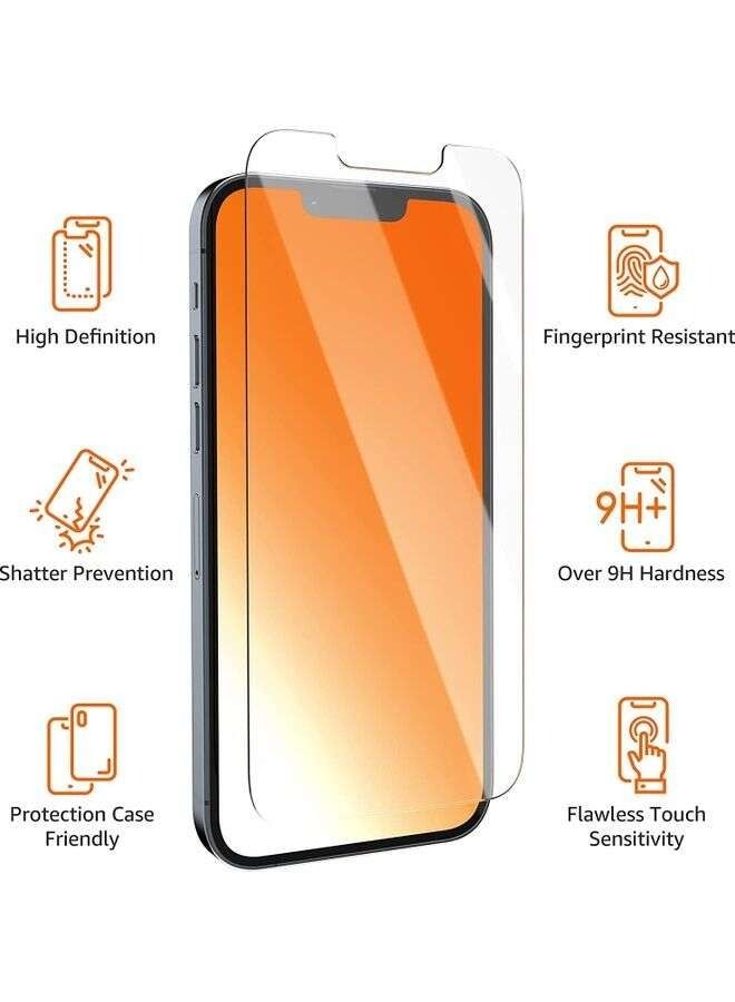 BORTONY 2 Pack Tempered Glass Screen Protector For iPhone 13 and iPhone 13 Pro 6.1 Inch Clear - Image 3