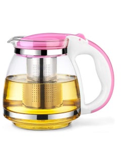 Teapot With Infuser In Glass & Stainless Steel Large 1500ml Tea Pot for Loose Leaf Fruit Or Herbal Infusions With Fine Mesh Diffuser Strainer