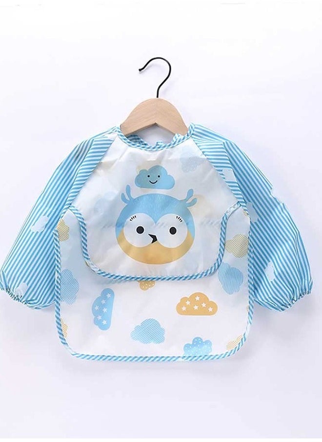 Bebiland Owl Pattren Waterproof Stain Resistant Drool Cloths Great Baby Bib 12 to 36 Months (Blue)  - Image 3
