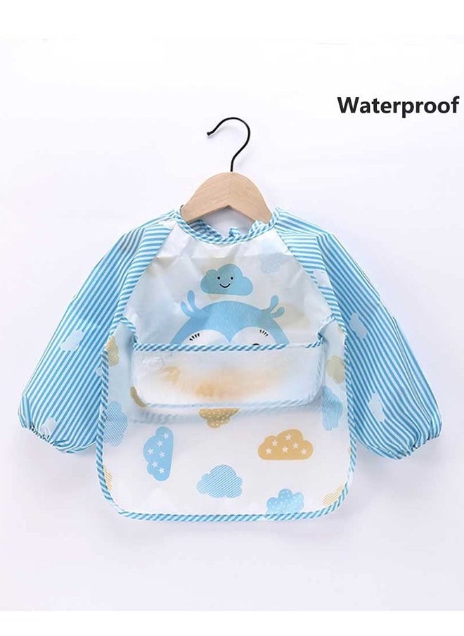 Bebiland Owl Pattren Waterproof Stain Resistant Drool Cloths Great Baby Bib 12 to 36 Months (Blue)  - Image 2