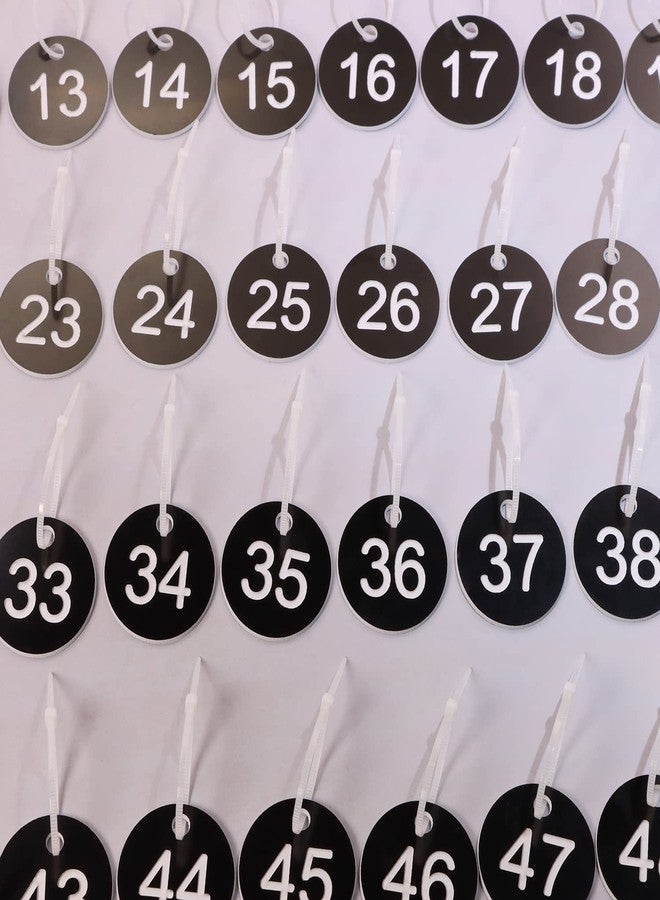 ONLYKXY 1-50 Number Tags Plastic Numbered Marking Identification Hang Tags Luggage Labels ID Tag with Rings for Organized Coded Key Box Cabinet Plant Coding Tag (Black) - Image 5
