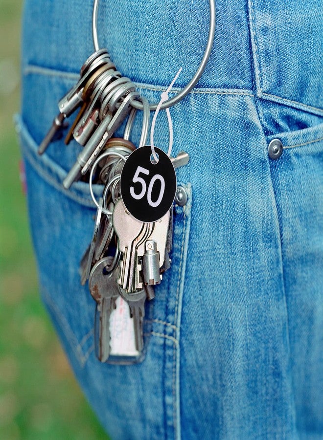 ONLYKXY 1-50 Number Tags Plastic Numbered Marking Identification Hang Tags Luggage Labels ID Tag with Rings for Organized Coded Key Box Cabinet Plant Coding Tag (Black) - Image 3