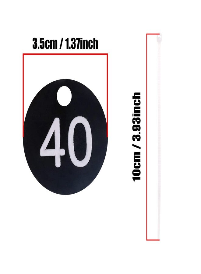 ONLYKXY 1-50 Number Tags Plastic Numbered Marking Identification Hang Tags Luggage Labels ID Tag with Rings for Organized Coded Key Box Cabinet Plant Coding Tag (Black) - Image 2