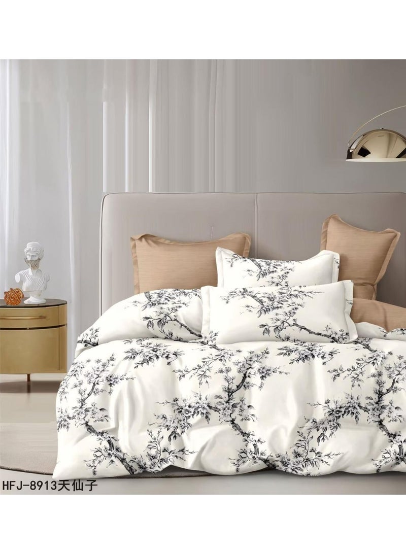 Luxury King 6-Piece Bedding Set –  simple Design, 220x240cm Duvet Cover with Fitted Sheet & 4 Pillowcases