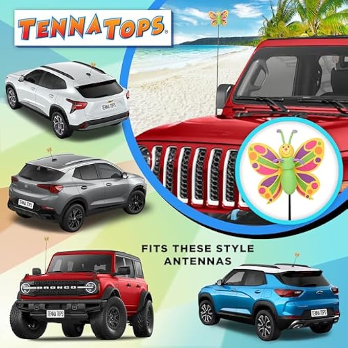 rayihni Butterfly Car, Truck, and SUV Antenna Ball/Antenna Topper (Auto Accessory) - Image 3