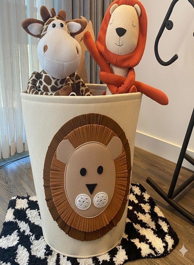Swejos Baby Clothes Basket, Felt Baby Basket for Storing Small Items, Storage Basket with Cute Design, Laundry Basket, Baby Nursery Organiser for Toys, Blanket, Clothes - Image 3