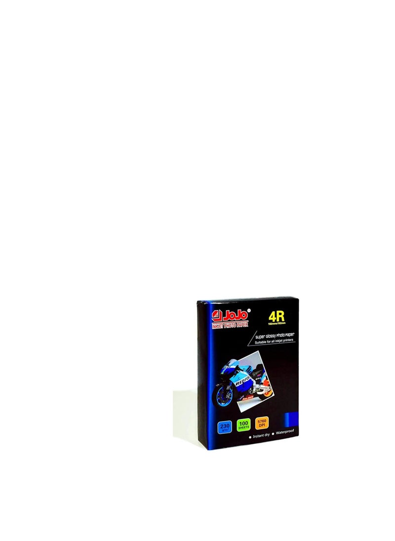 JOJO 4R Size Jojo Glossy Photo Paper Inkjet Photo Paper- 230g 100 sheets White 