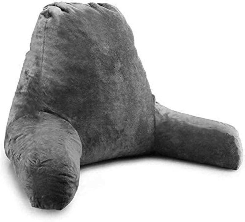 PUM PUM PumPum Microfiber Kids Back Rest Reading Pillow/Cushion with Hand Support,Grey - Image 1