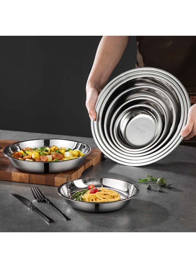 MAX COOK Meichun 316l Stainless Steel Plate And Bowl, 18cm, Thickened, Widened, Deepened, Drop-resistant, Mcwa1724 - Image 1