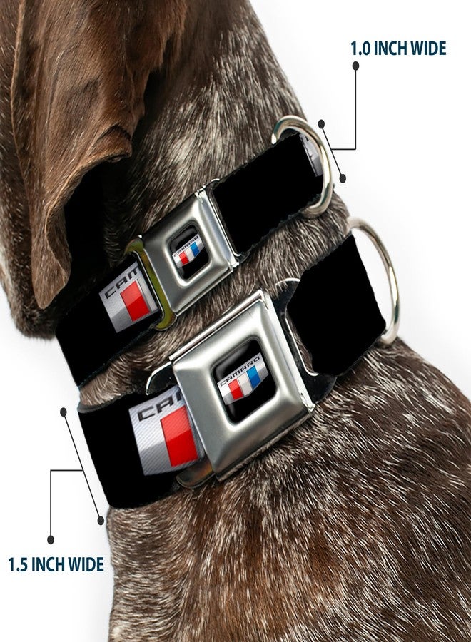 Buckle Down Buckle-Down Seatbelt Buckle Dog Collar - CAMARO Six Badge Black/Silver/Red/White/Blue - 1" Wide - Fits 15-26" Neck - Large - Image 2