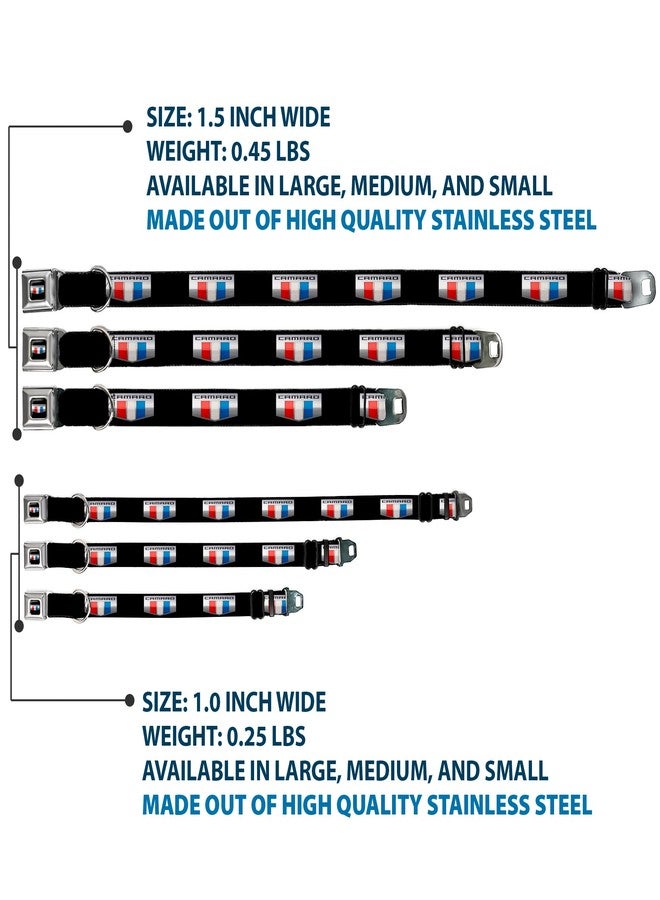 Buckle Down Buckle-Down Seatbelt Buckle Dog Collar - CAMARO Six Badge Black/Silver/Red/White/Blue - 1" Wide - Fits 15-26" Neck - Large - Image 3