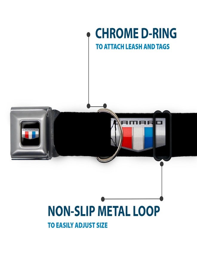 Buckle Down Buckle-Down Seatbelt Buckle Dog Collar - CAMARO Six Badge Black/Silver/Red/White/Blue - 1" Wide - Fits 15-26" Neck - Large - Image 5