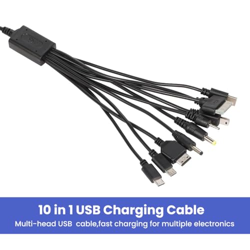 Verilux® 10 in 1 USB Charging Cable 1M/3.3Ft, Universal Multi-Head USB Charger Cable with 10 Ports for Micro, 30-Pin, DC & More Devices, Fast Charging for Multiple Electronics - Image 4