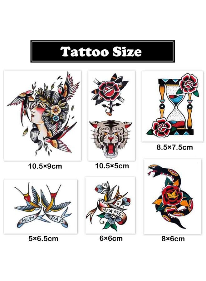 PUSNMI Custom Temporary Tattoos Tiger Snake Swallow Fake Tattoos Temporary Tattoo Kit for Men Women Realistic Temporary Tattoos for Face Arm for Party - Image 2