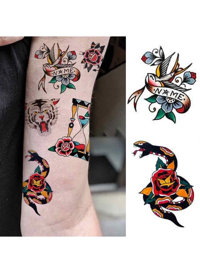 PUSNMI Custom Temporary Tattoos Tiger Snake Swallow Fake Tattoos Temporary Tattoo Kit for Men Women Realistic Temporary Tattoos for Face Arm for Party - Image 4