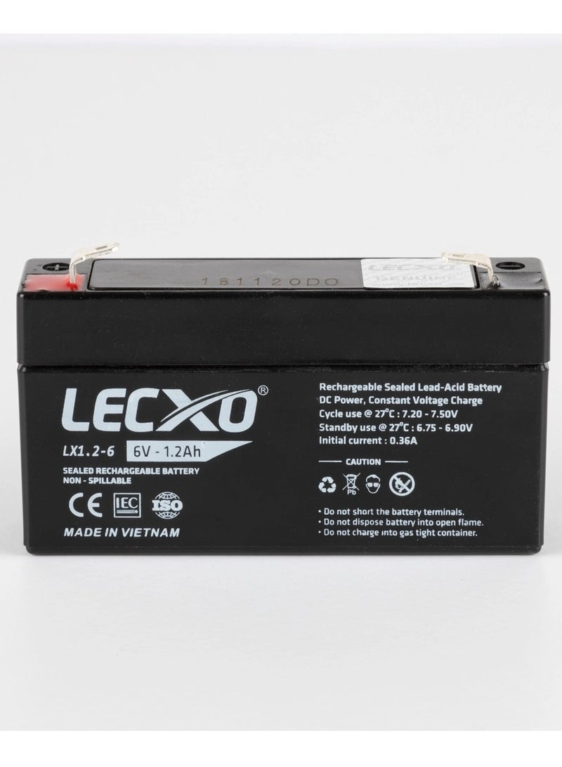 ليكسو بطارية الرصاص الحمضية القابلة لإعادة الشحن من Lecxo 6 فولت 1.2 أمبير