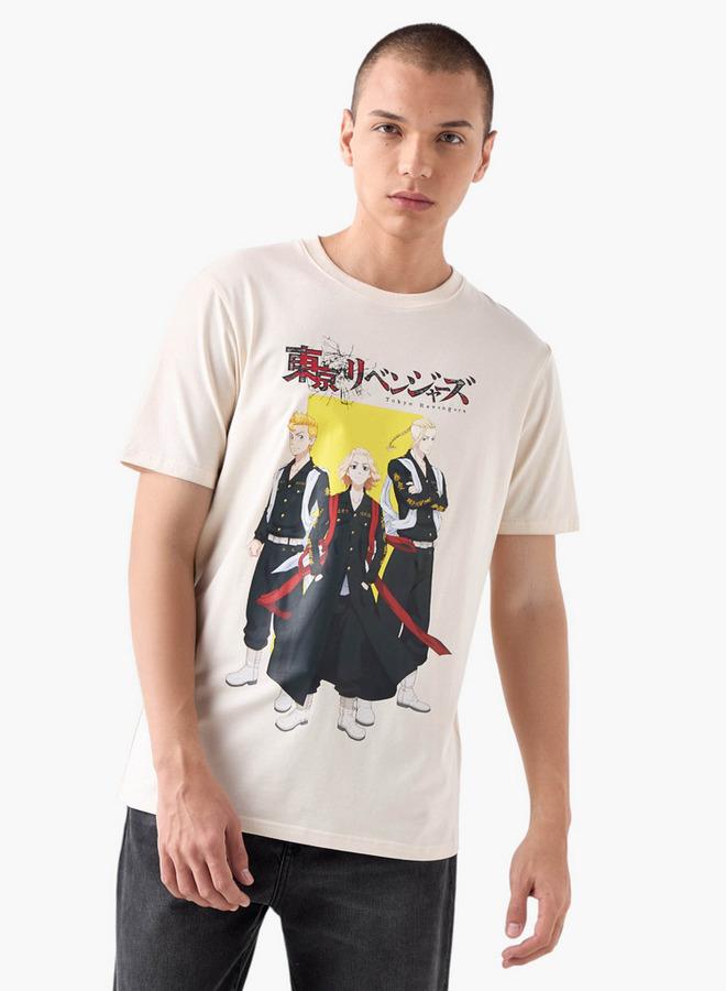 SP Characters Anime Print T-shirt with Round Neck - Image 1