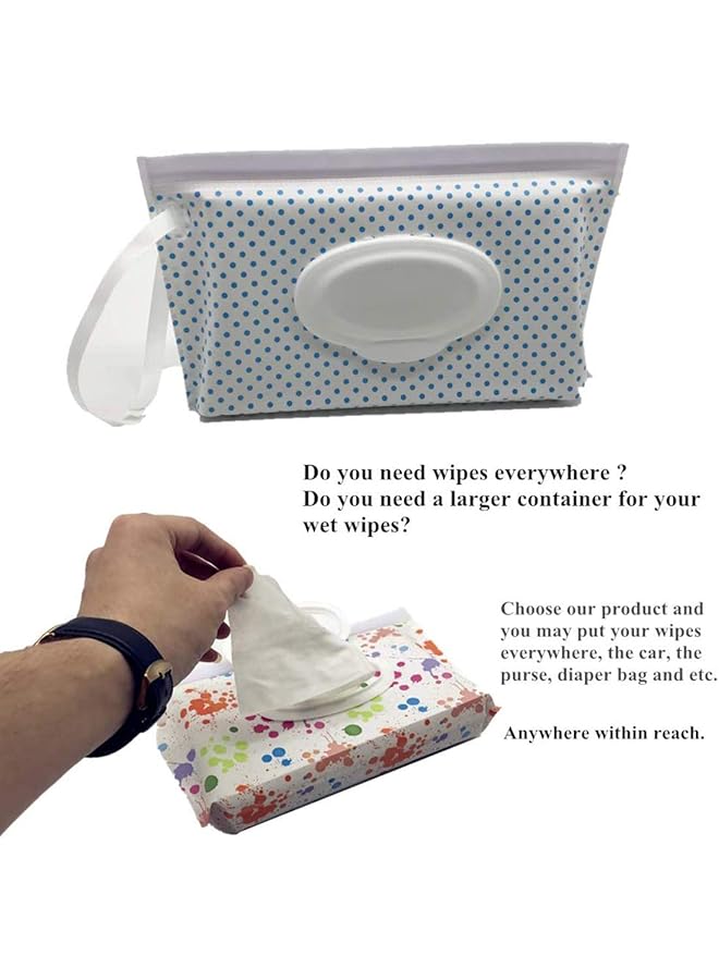 erorex Wet Wipe Pouch 6 Pcs Baby Wet Wipe Pouch Travel Wipes Case Reusable Refillable Wet Wipe Bag Cases  - Image 4