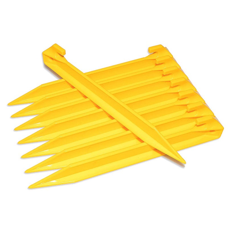 Hikemax 10 Pack Plastic Tent Stakes - 9 Inch Heavy Duty Beach Tent Pegs Canopy Stakes - Essential Gear For Camping  Backpacking  Gardening And More - Image 2