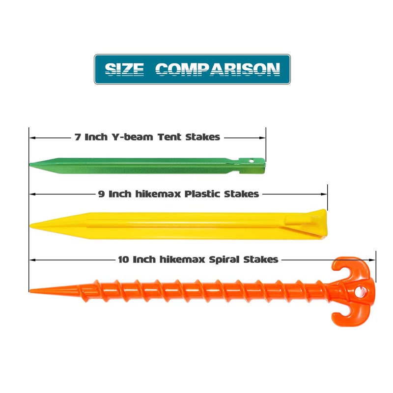 Hikemax 10 Pack Plastic Tent Stakes - 9 Inch Heavy Duty Beach Tent Pegs Canopy Stakes - Essential Gear For Camping  Backpacking  Gardening And More - Image 5