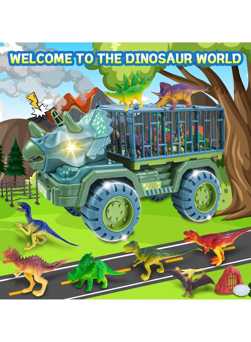 Mr. Penda Dinosaur Truck Car Toys With 15 Dinosaur Toys Playset Figures, Toy Trucks for Boys, Large Dinosaur Carrier Truck, Dinosaur Toys for Kids 3+  - Image 4