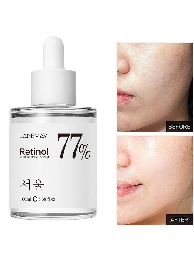 LANEMAY Korean Skin Care,77% Retinol Pore Refining Serum,Anti-Aging Power Essence,Hydrating Firming Essence For Face With Filtrate Wrinkle Reduction, Age Spot and Post Acne Effects for Dull and Dry Skin 100ml - Image 1