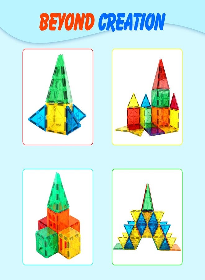 Gemmicc Magnetic Tiles, Magnet Toys Building Blocks for Kids, STEM Approved Educational Toys, Starter Set Magnet Puzzles Stacking Blocks,Sensory Montessori Toys for Boys Girls - Image 4