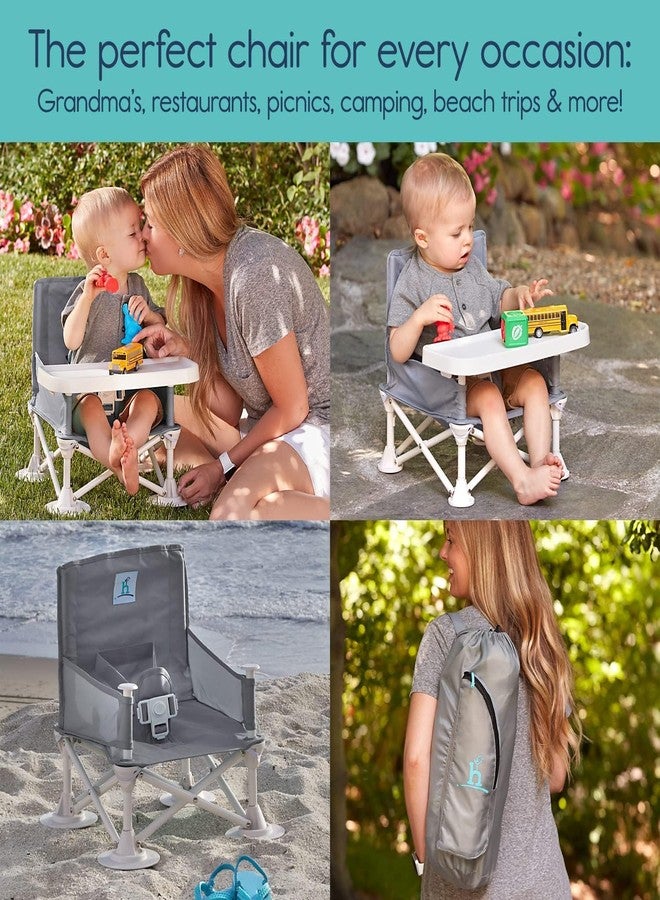 MUGATH Foldable Baby Booster Seat with Tray, Portable Feeding High Chair for Dining Table, Safety Belt Compact Travel Chair for Toddlers - Image 5