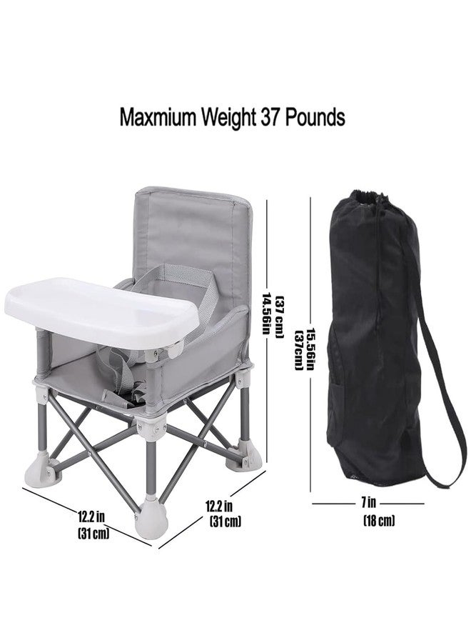 MUGATH Foldable Baby Booster Seat with Tray, Portable Feeding High Chair for Dining Table, Safety Belt Compact Travel Chair for Toddlers - Image 4