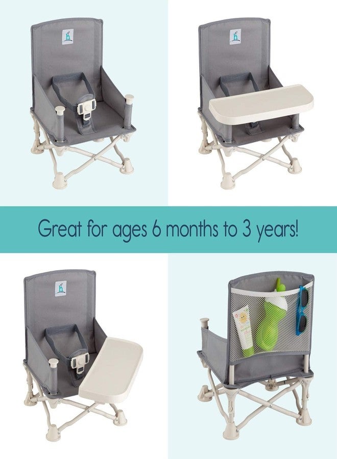 MUGATH Foldable Baby Booster Seat with Tray, Portable Feeding High Chair for Dining Table, Safety Belt Compact Travel Chair for Toddlers - Image 3