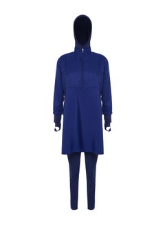 trendyol Navy Blue Fully Covered Performance Knitted Lycra 4-Piece Swimsuit Set TCTSS23CF00000  - Image 4