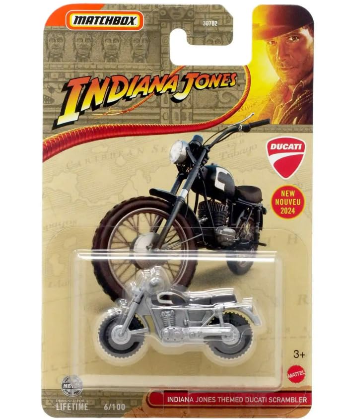 Matchbox Indiana Jones Ducati Scrambler 6100 DieCast Motorcycle - Image 1