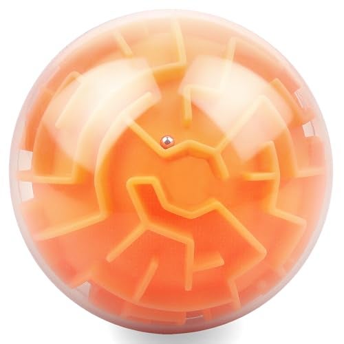AtomDream Tech Amaze 3D Memory Sequential Maze Ball Puzzle Toy Gifts for Kids Adults Challenges Game Lover Tiny Balls Brain Teasers Game Orange - Image 1