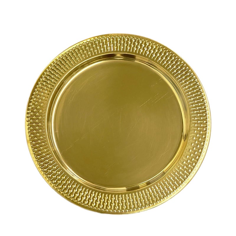 Brightalk 13Inch Stainless Steel Charger Plates 6Pcs Gold Dinner Plate Chargers Round Server Ware