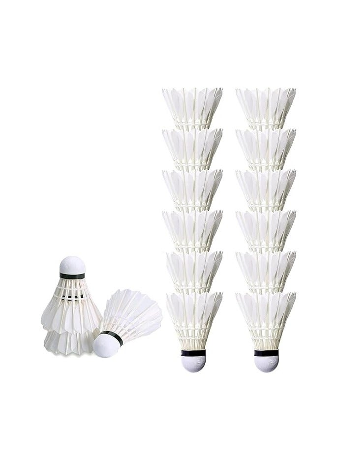 رينكس ريشة الإوزة للريشة الريشة، كرات الريشة الريشة، 12 عبوة كرات ريشة الريشة الريشة عالية السرعة مع ثبات رائع للأماكن المغلقة في الهواء الطلق. - Image 1