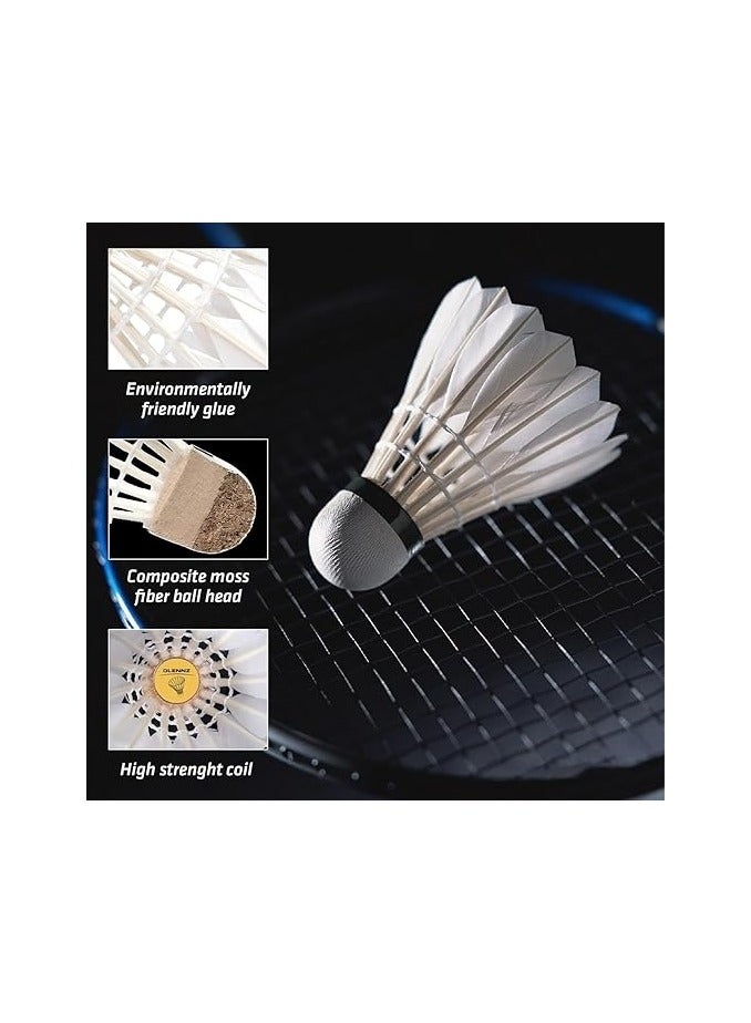 رينكس ريشة الإوزة للريشة الريشة، كرات الريشة الريشة، 12 عبوة كرات ريشة الريشة الريشة عالية السرعة مع ثبات رائع للأماكن المغلقة في الهواء الطلق. - Image 3