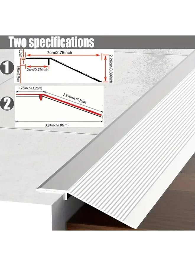 Black Aluminum Doorway Threshold Strip 35 43 Inch Adjustable Floor Transition Trim - Image 5