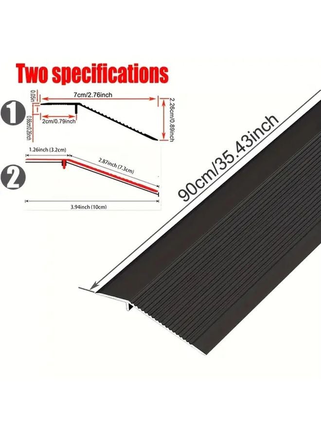 Black Aluminum Doorway Threshold Strip 35 43 Inch Adjustable Floor Transition Trim - Image 4