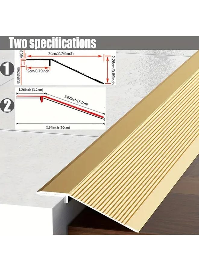 Black Aluminum Doorway Threshold Strip 35 43 Inch Adjustable Floor Transition Trim - Image 2