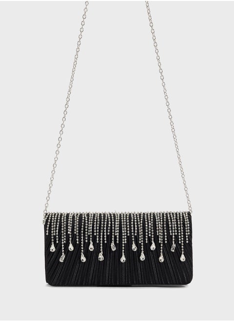 Tear Drop Diamante Clutch Bag
