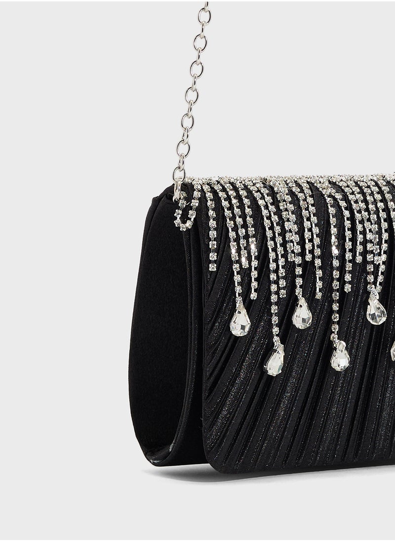 Khizana Tear Drop Diamante Clutch Bag  - Image 4