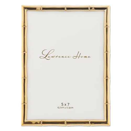 Lawrence Frames 5" W x 7" H Gold Metal Picture Frame with Bamboo Design (712257) - Image 5