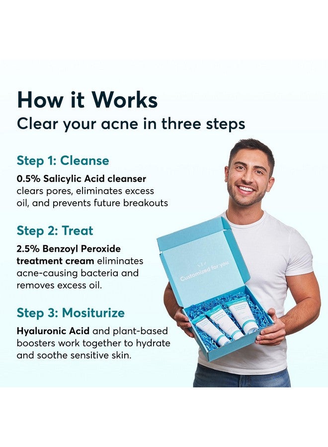 MDacne مجموعة علاج حب الشباب بخطوات 3 مع كريم بنزويل بيروكسايد 2.5% وغسول حمض الساليسيليك ومرطب النياسيناميد مجموعة طبية نباتية لحب الشباب للبالغين والمراهقين مجموعة حب الشباب لمدة 30 يومًا - Image 3