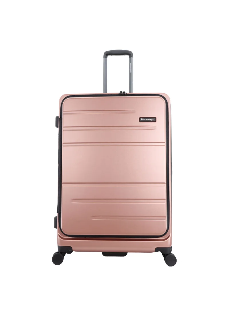 Discovery Discovery Patrol Hardside Check-In Large Travel Suitcase, 100% PC Durable Ultra Lightweight Hard Shell Expandable Luggage, 4 Double Wheel, TSA Lock Trolley Bag Black (71 cm/28 Inch) Pink.