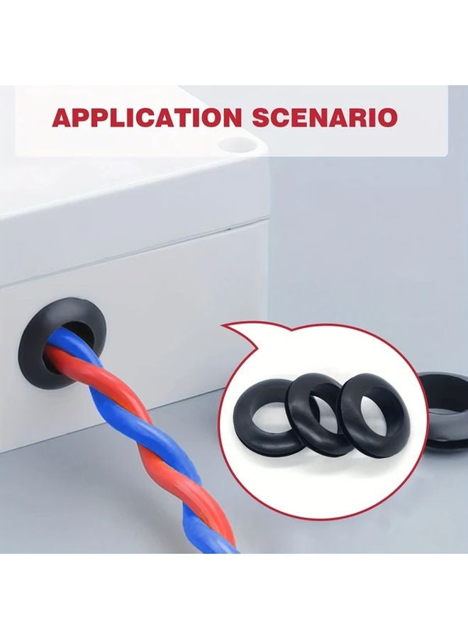 215 قطعة مجموعة تشكيلة جروميت مطاطي أسود 9 مقاسات طقم حلقات الجلدة وسادات العزل - Image 5