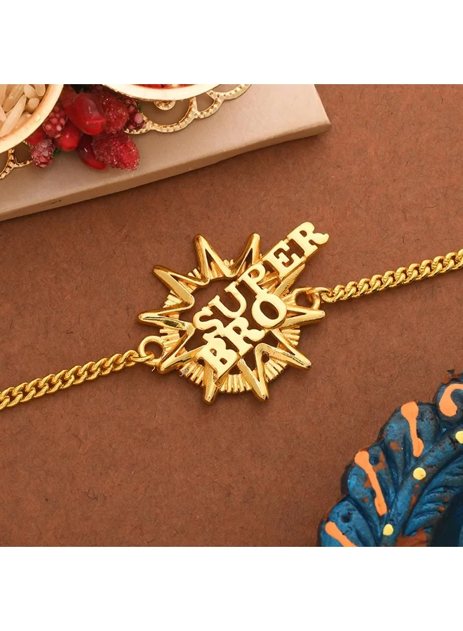 VOYLLA Super Bro Fabulous Rakhi Bracelet In Gold Tone
