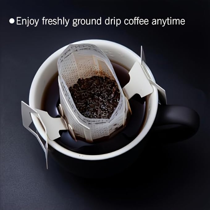 ريحني أكياس ورق فلتر القهوة المميزة 100 قطعة أكياس قهوة بالتنقيط ذات الحصة الواحدة مع أذنين متدليات - Image 2