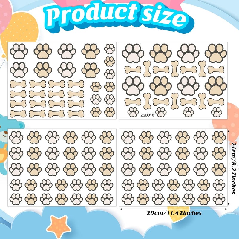 Eersida 127 Glow in The Dark Dog Paw Stickers Luminous Removable Vinyl Wall Decals for Kids Nursery BedroomBlue Light - Image 3